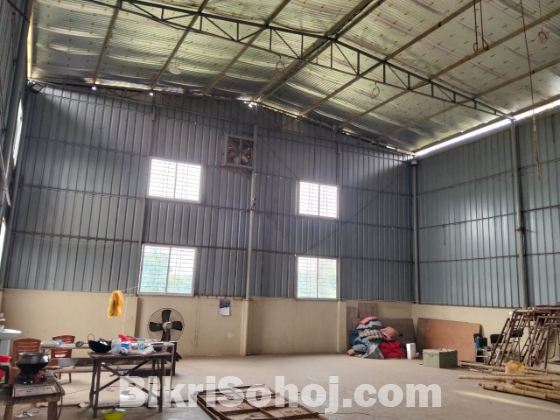 ১০০ ফুট রাস্তার পাশে  ৫০০০sqft গোডাউন/কারখানা ভাড়া